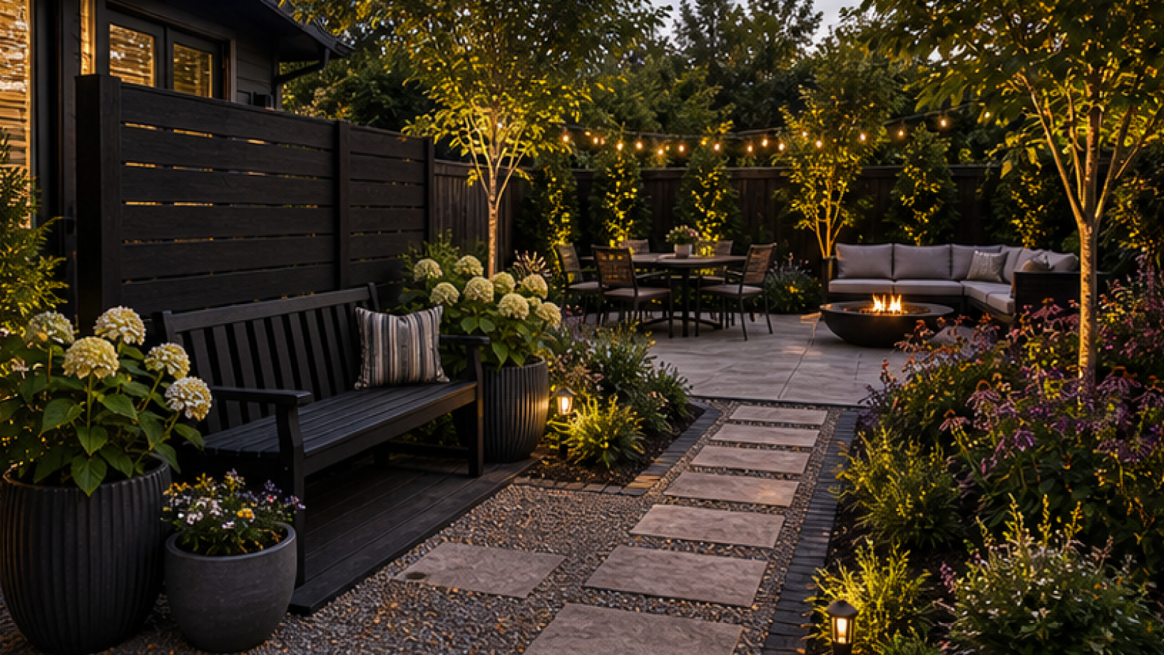 Landscape Design App with dark wood accents