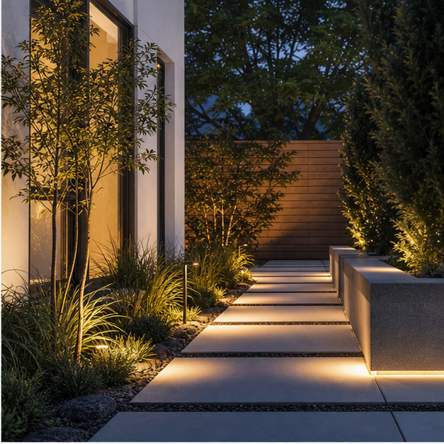 Landscape Lighting Ideas with modern lines