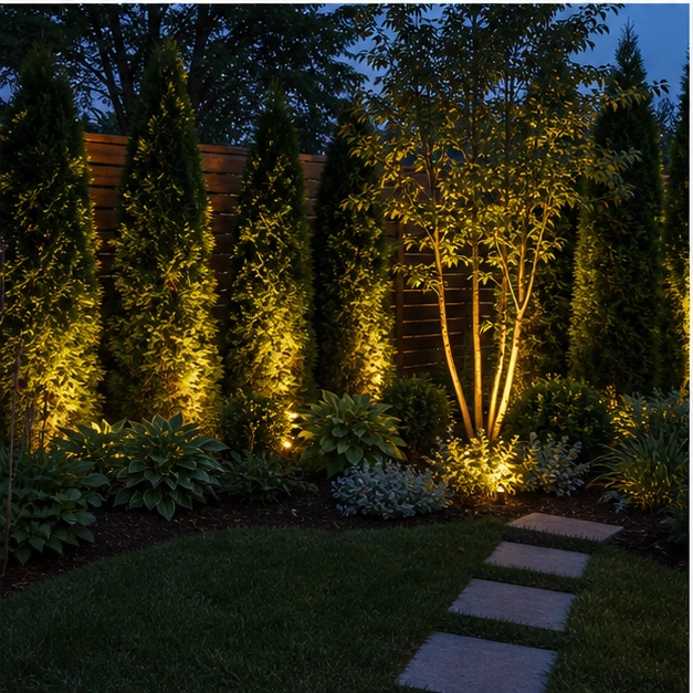 Landscape Lighting Ideas with privacy edge