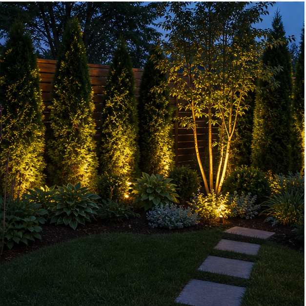 Landscape Lighting Ideas with privacy edge