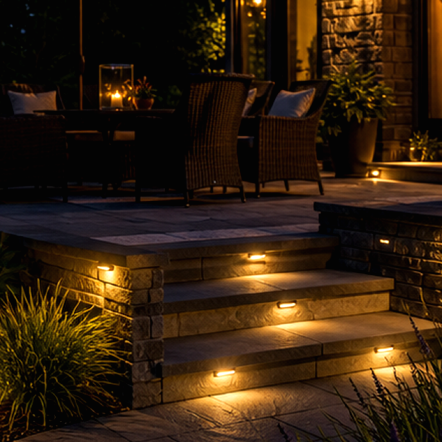 Landscape Lighting Ideas materials and planting