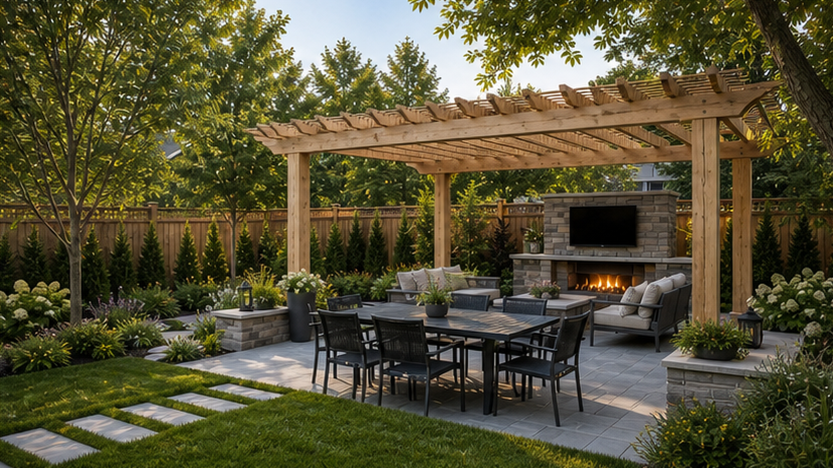 Landscaping Ideas with a pergola accent