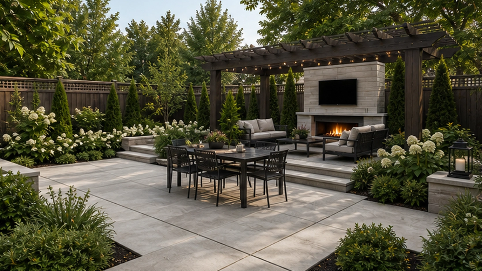 Landscaping Ideas with a natural concrete look