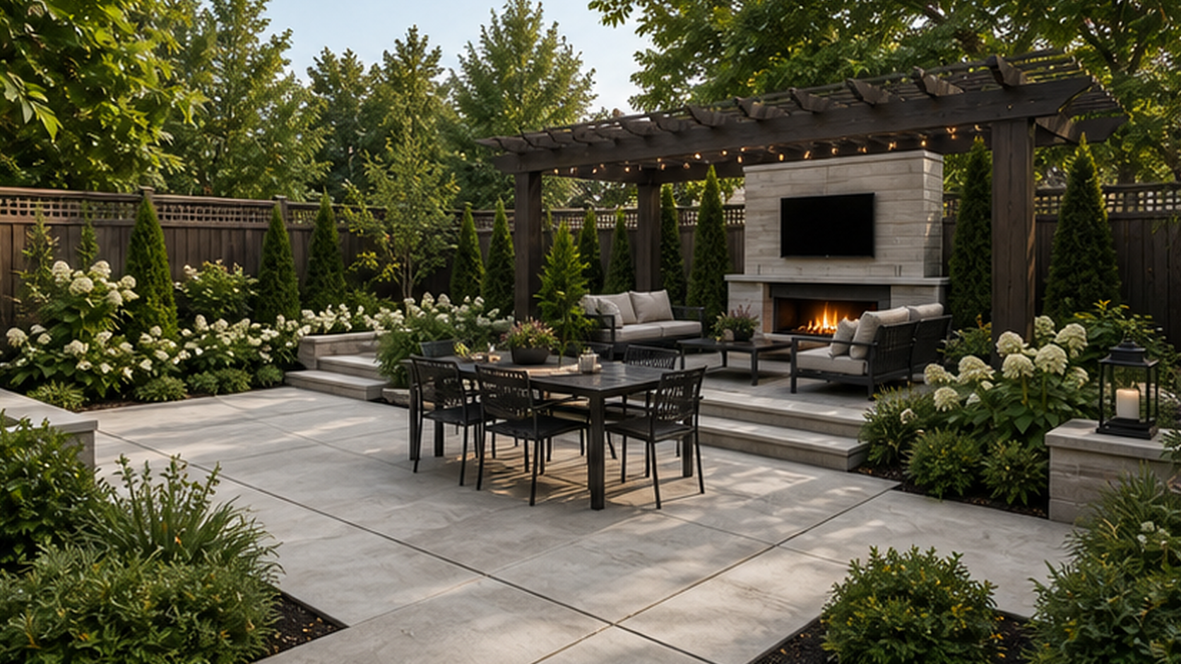 Landscaping Ideas with a natural concrete look