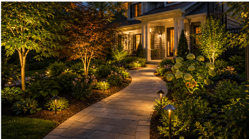 Landscaping Ideas with evening light