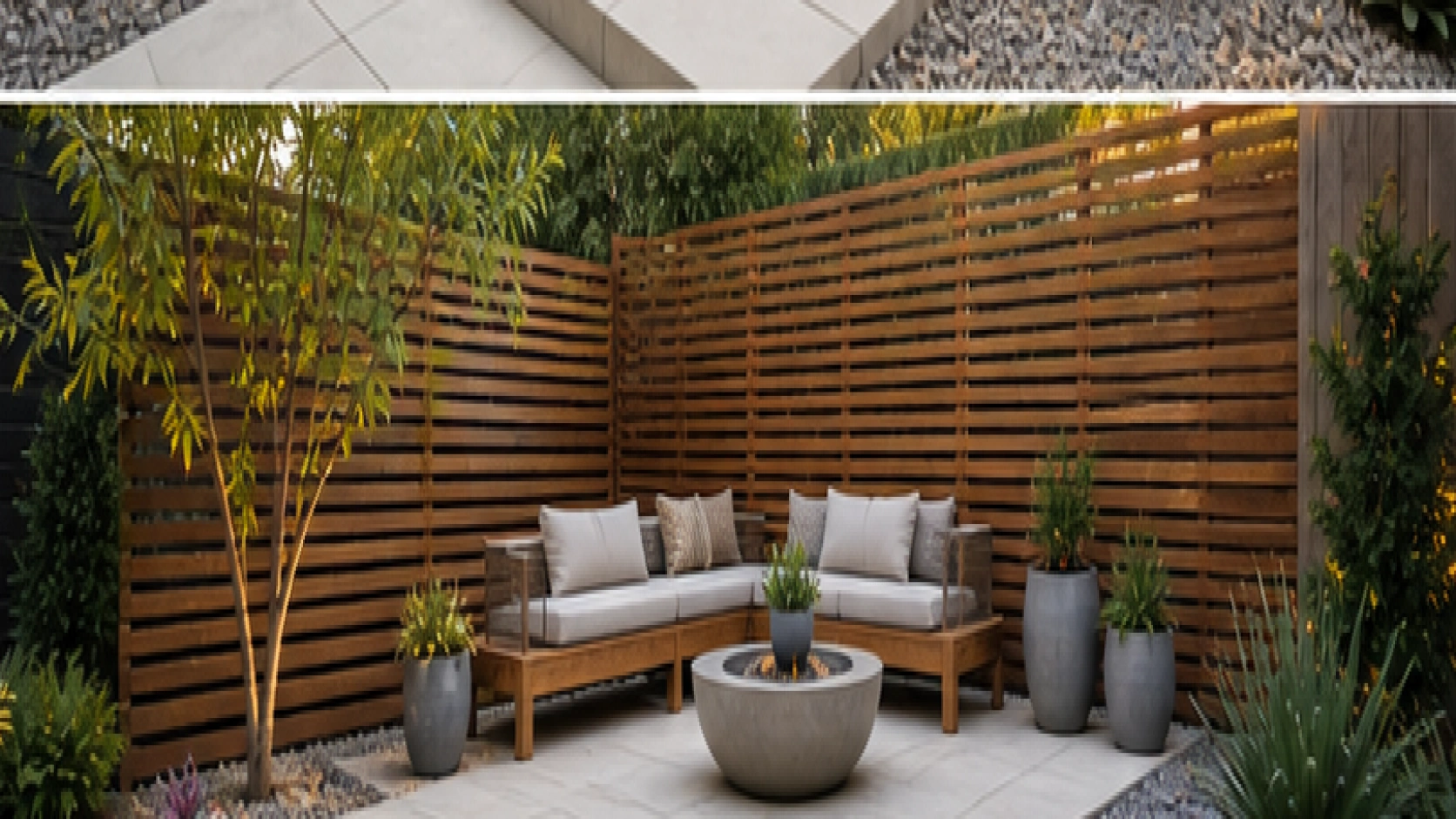 Low Maintenance Backyard Landscaping Ideas with natural wood