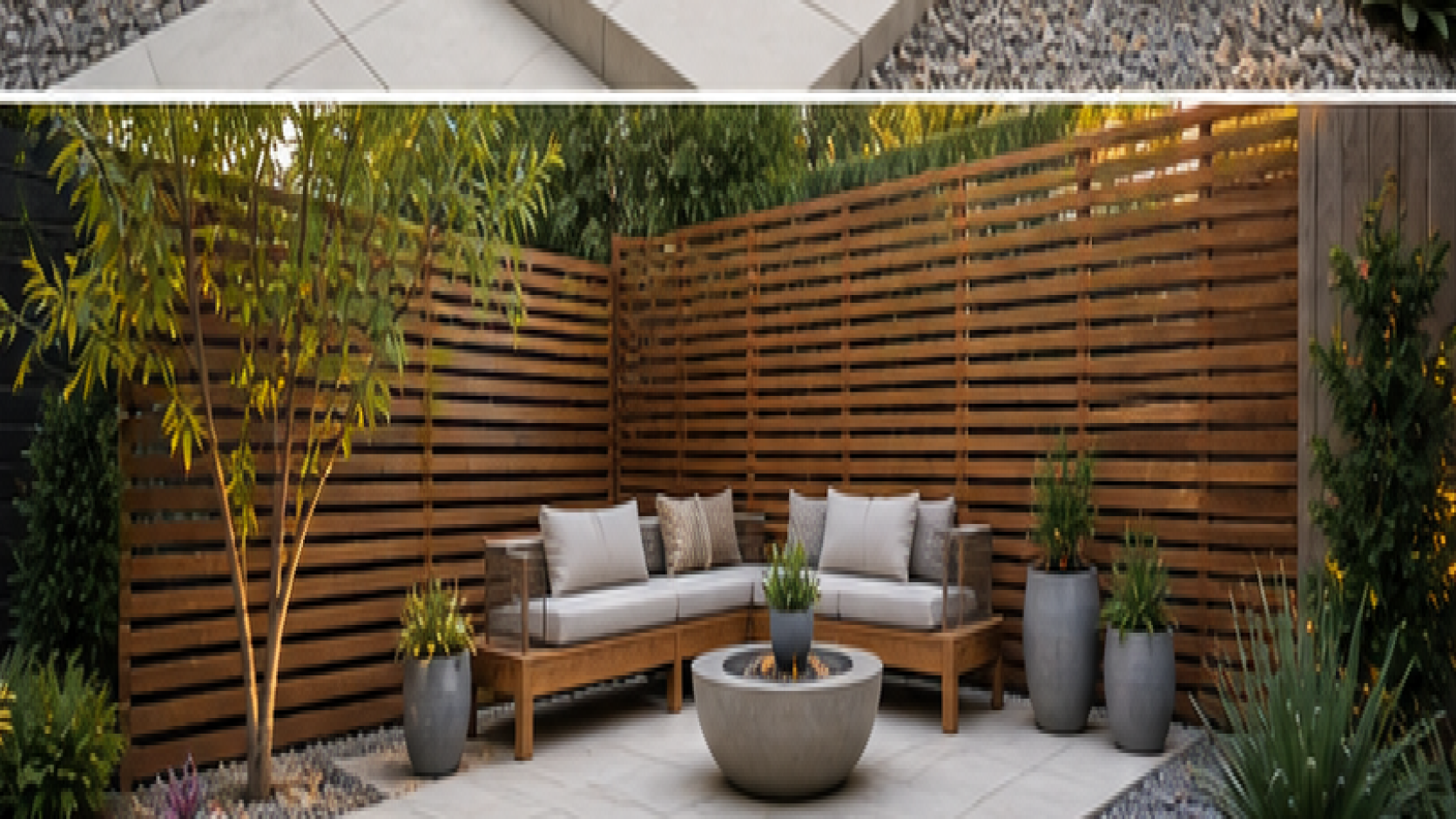 Low Maintenance Backyard Landscaping Ideas with natural wood