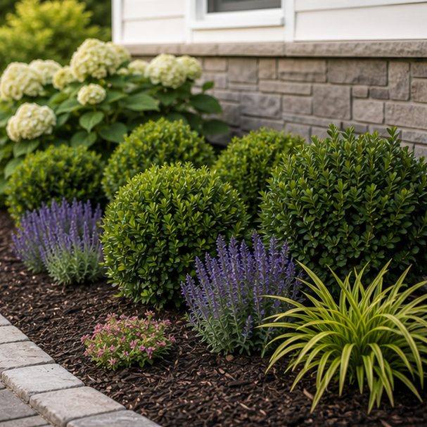 Low Maintenance Flower Bed Ideas planting and material detail