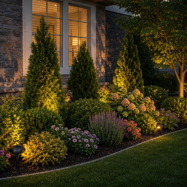 Low Maintenance Flower Bed Ideas lighting idea