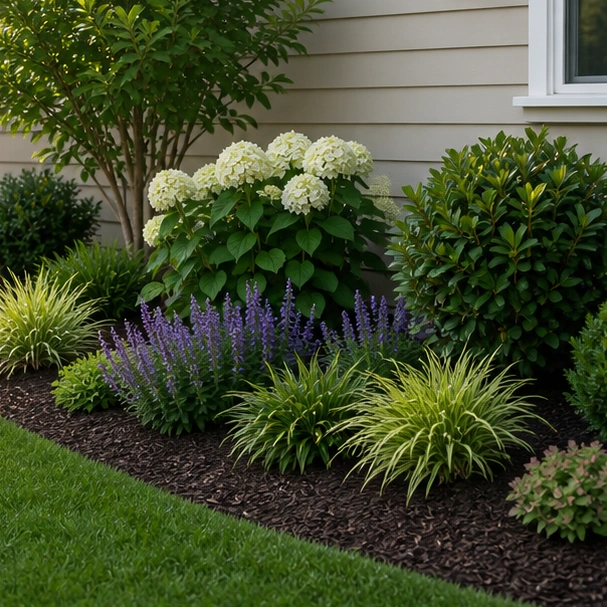 Low Maintenance Flower Bed Ideas with simple blooms