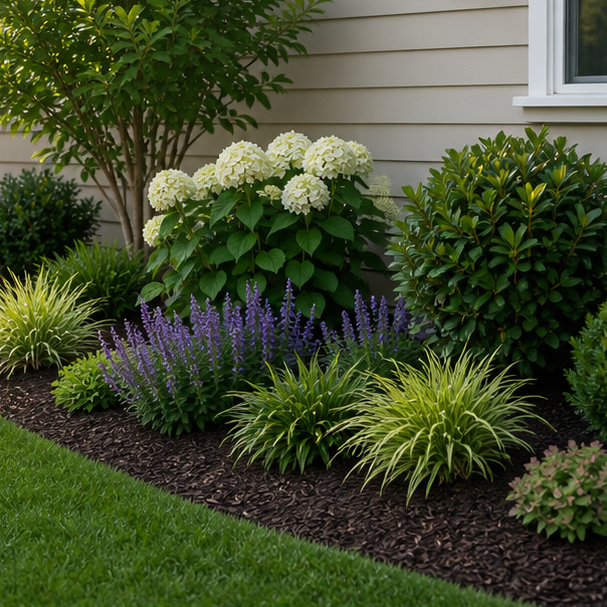 Low Maintenance Flower Bed Ideas with simple blooms
