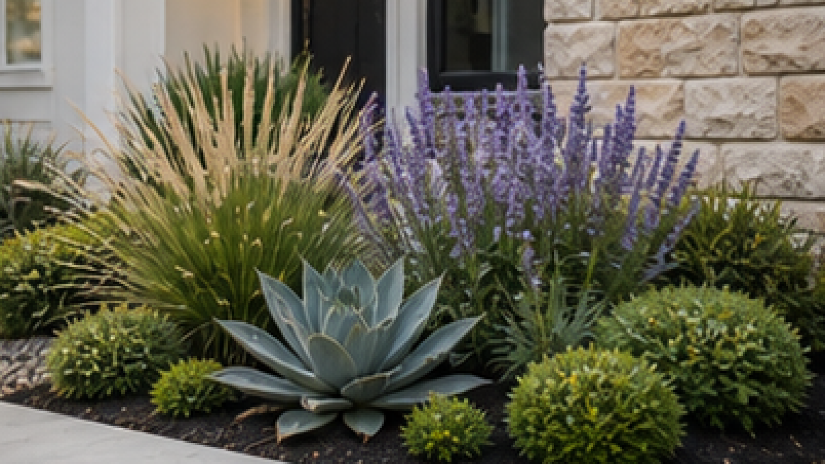 Low Maintenance Front Yard Landscaping Ideas planting and material detail
