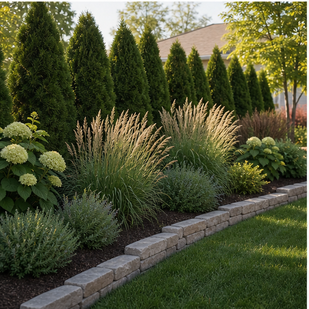 Low Maintenance Landscaping Ideas with privacy edge