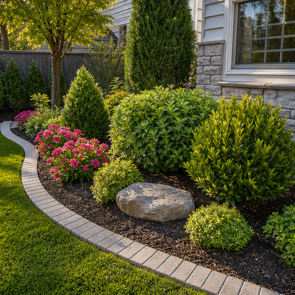 Low Maintenance Landscaping Ideas with texture contrast