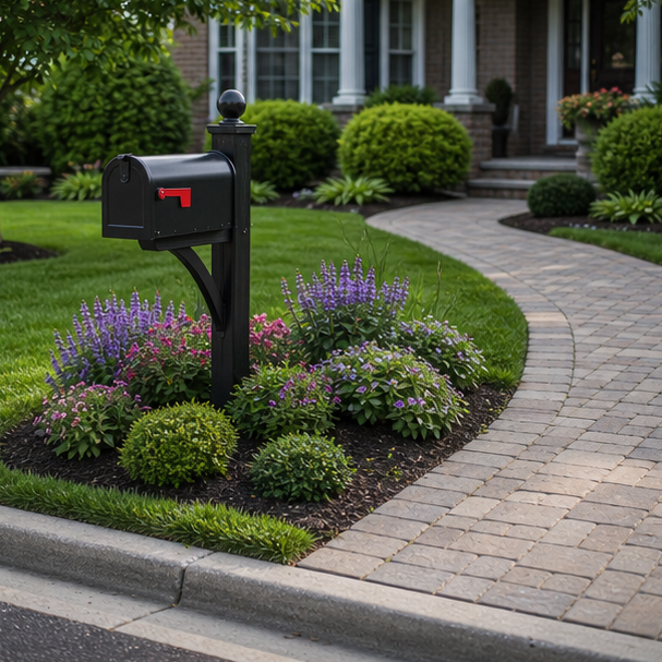 Mailbox Landscaping Ideas with walkway connection