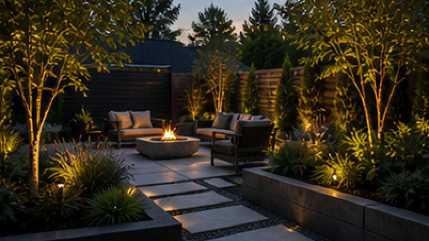 Modern Backyard Landscaping Ideas lighting idea