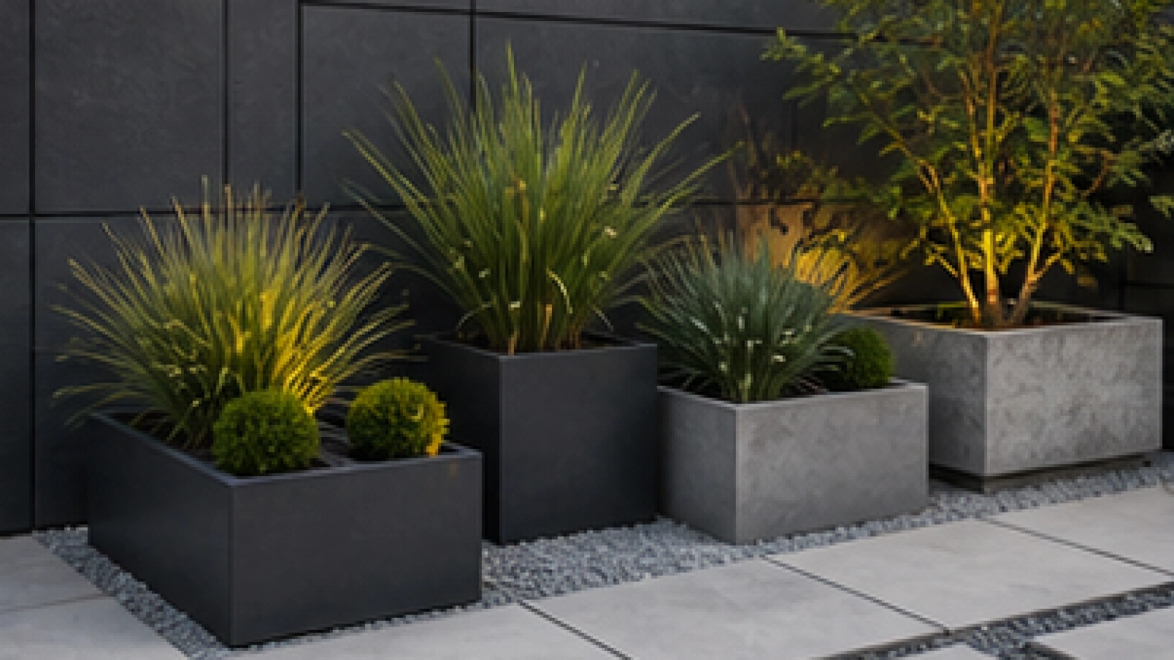 Modern Backyard Landscaping Ideas materials and planting