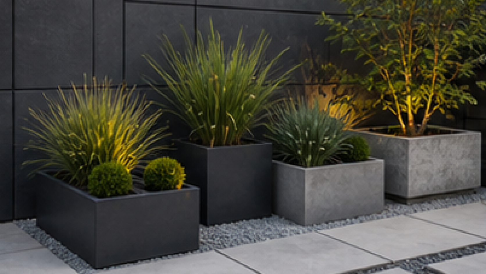 Modern Backyard Landscaping Ideas materials and planting