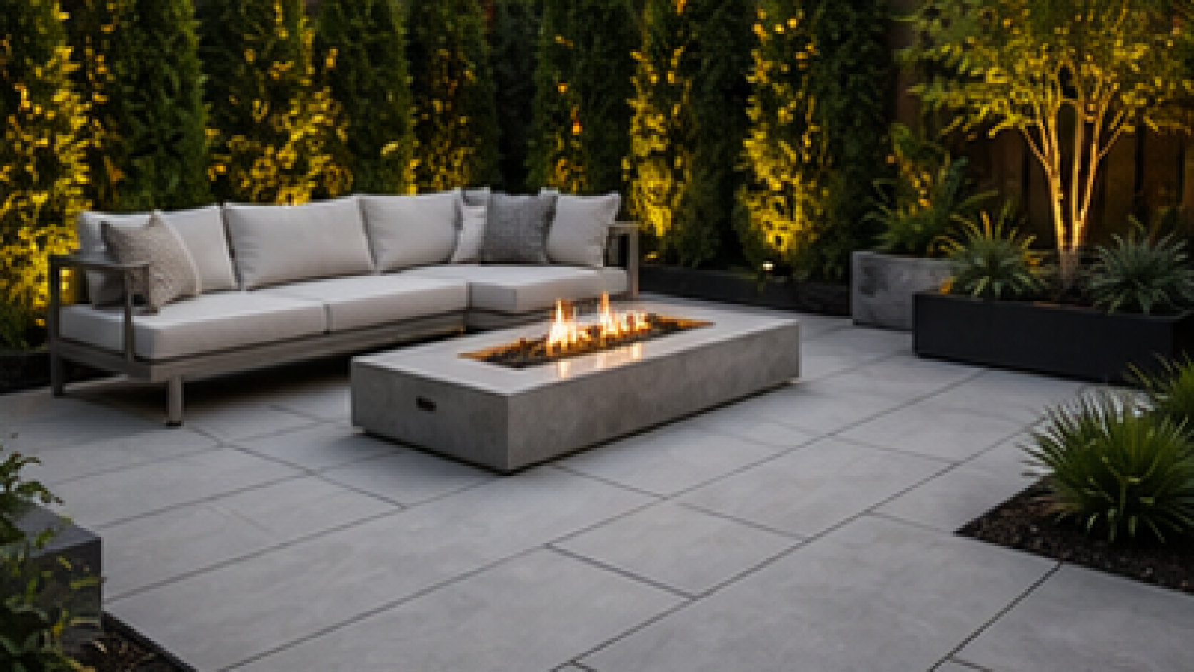 Modern Backyard Landscaping Ideas with light pavers