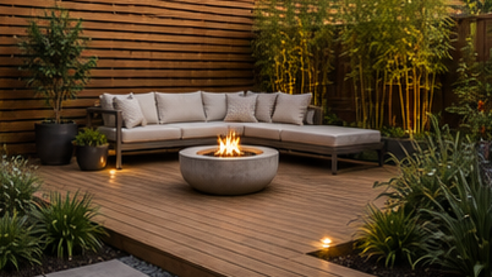 Modern Backyard Landscaping Ideas with natural wood