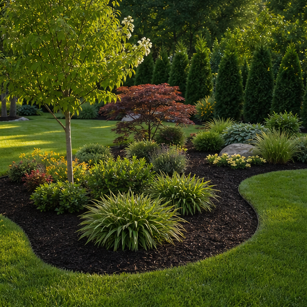 Mulch Landscaping Ideas with layout direction