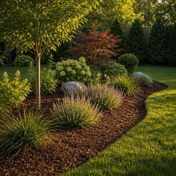 Mulch Landscaping Ideas with natural mulch
