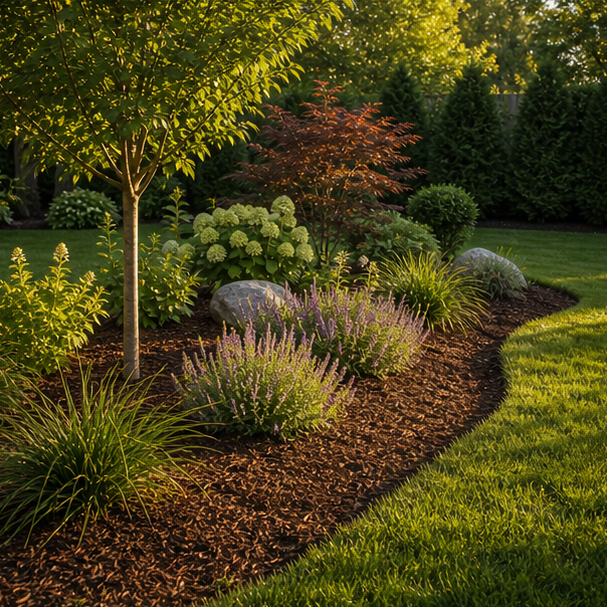 Mulch Landscaping Ideas with natural mulch