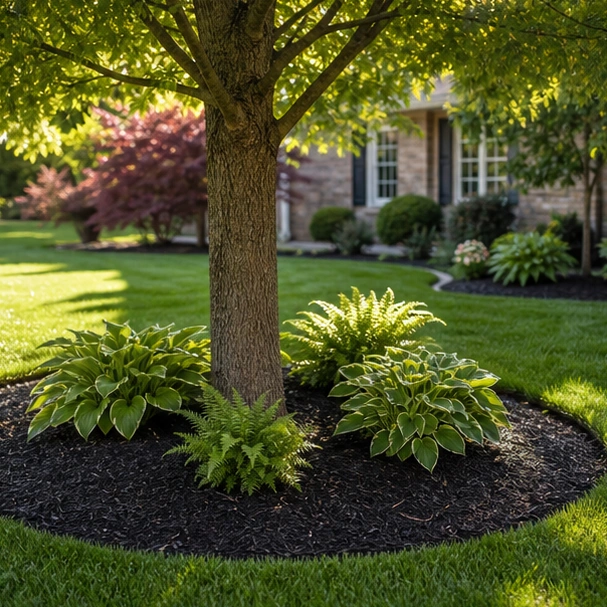 Mulch Landscaping Ideas with tree ring