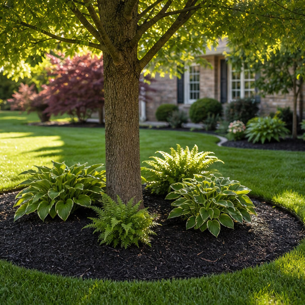 Mulch Landscaping Ideas with tree ring