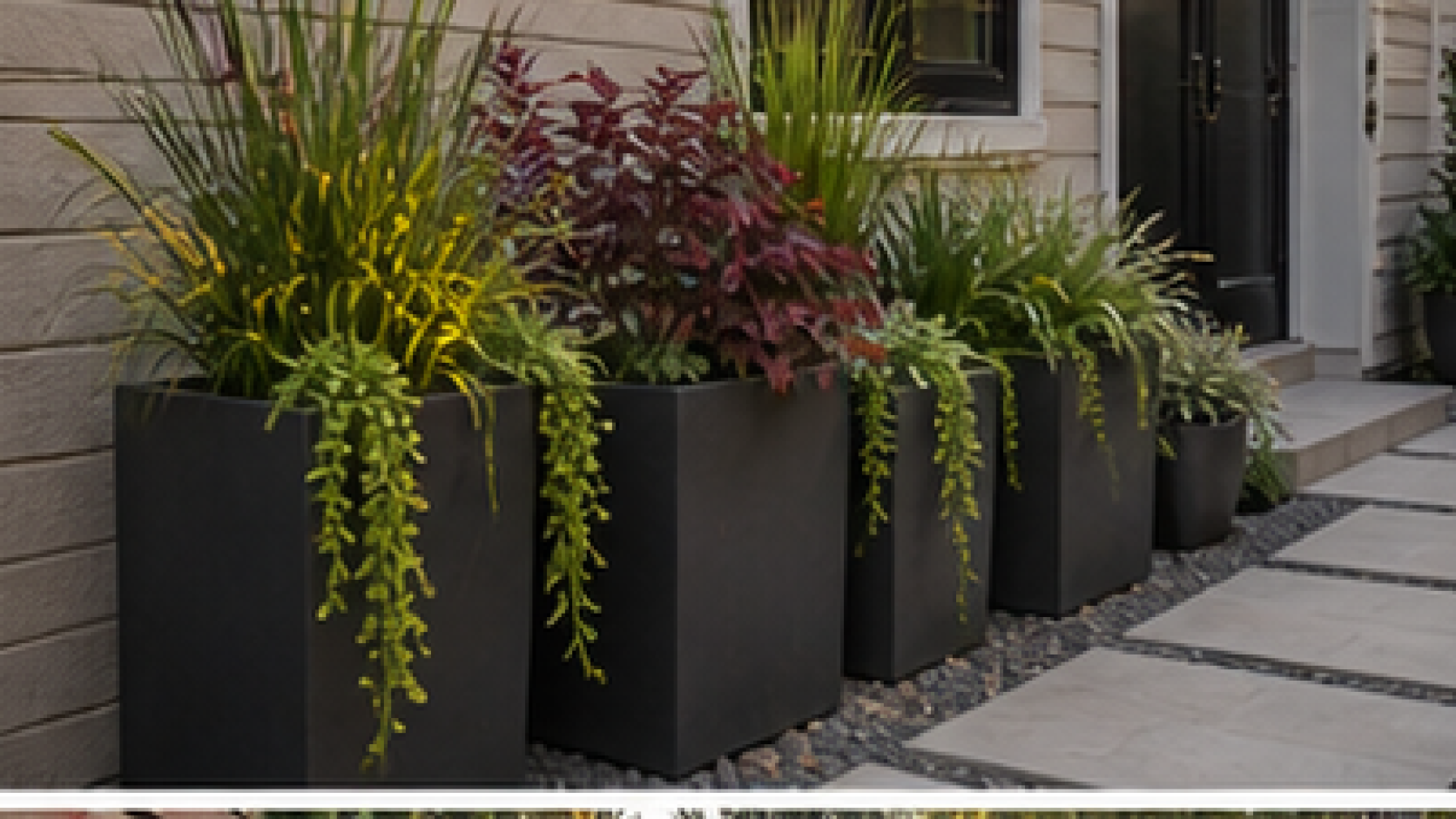 Narrow Backyard Landscaping Ideas with planters