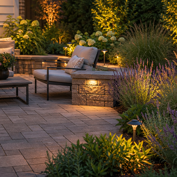 Outdoor Living Landscaping Ideas with material and planting detail