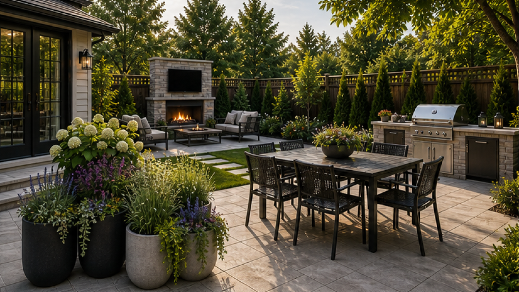 Patio Ideas with grouped planters