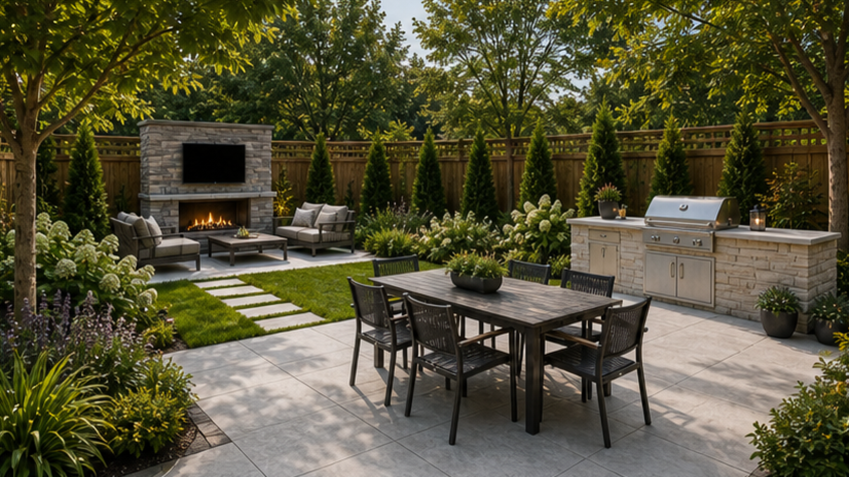 Patio Ideas with a natural concrete look