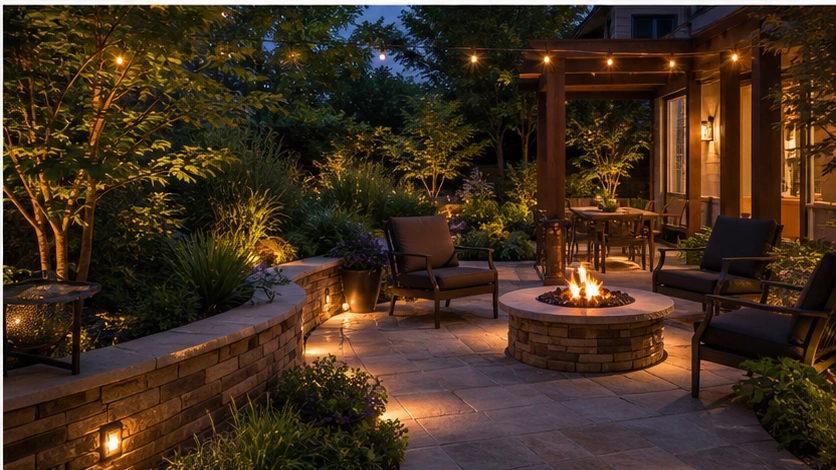 Patio Ideas with evening light