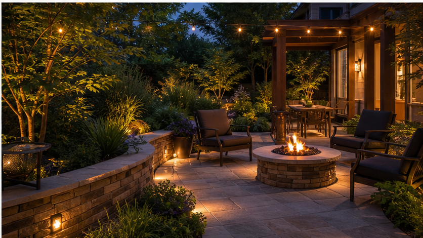 Patio Ideas with evening light