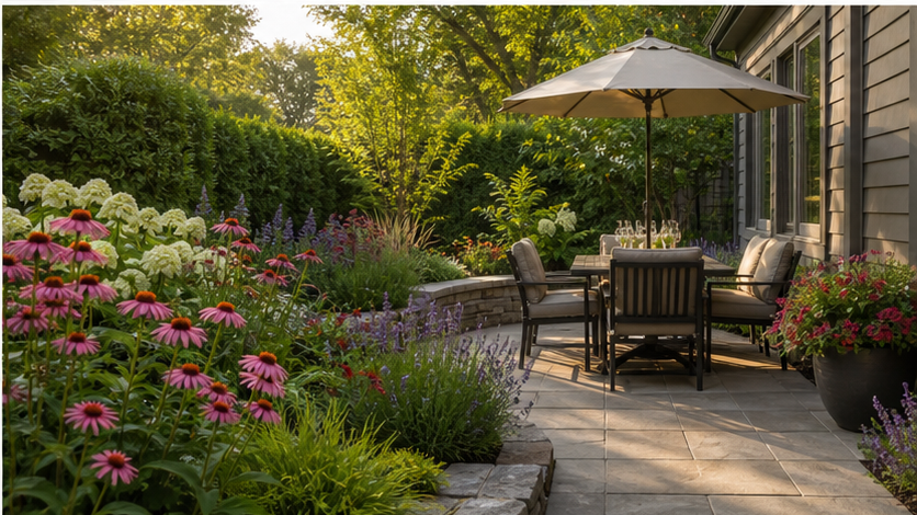 Patio Ideas with seasonal color