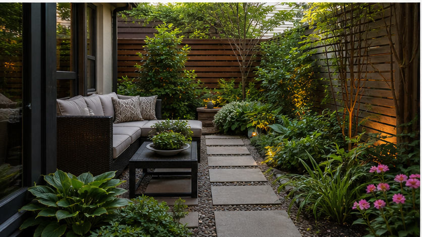 Patio Ideas with small-space angle