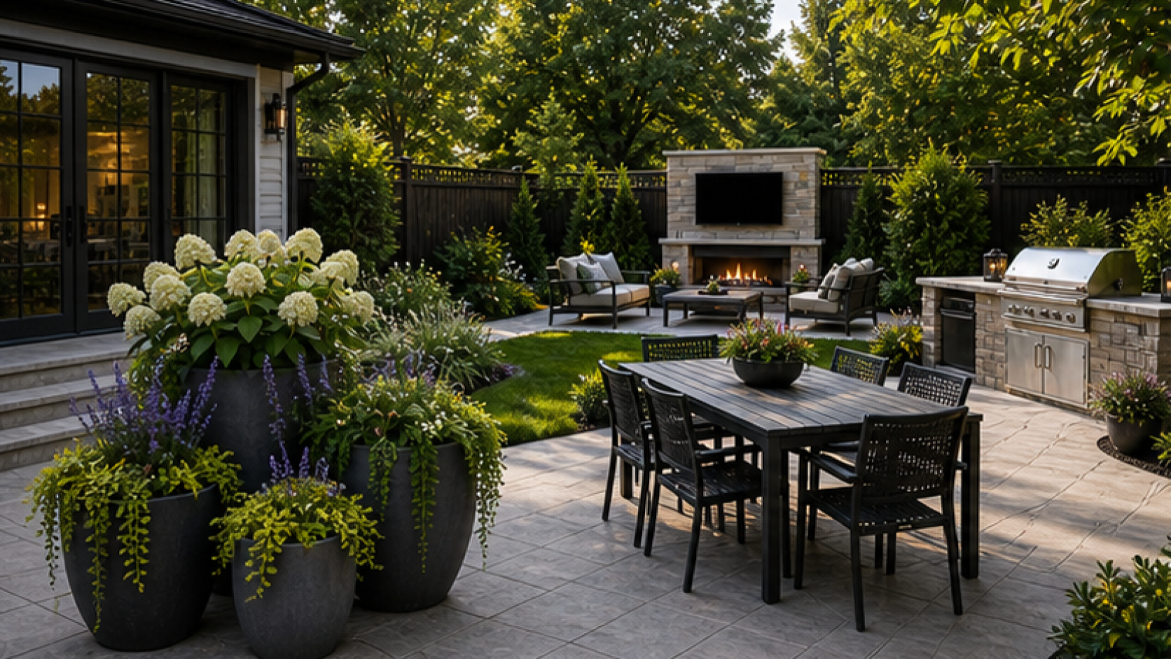 Patio Ideas with grouped planters