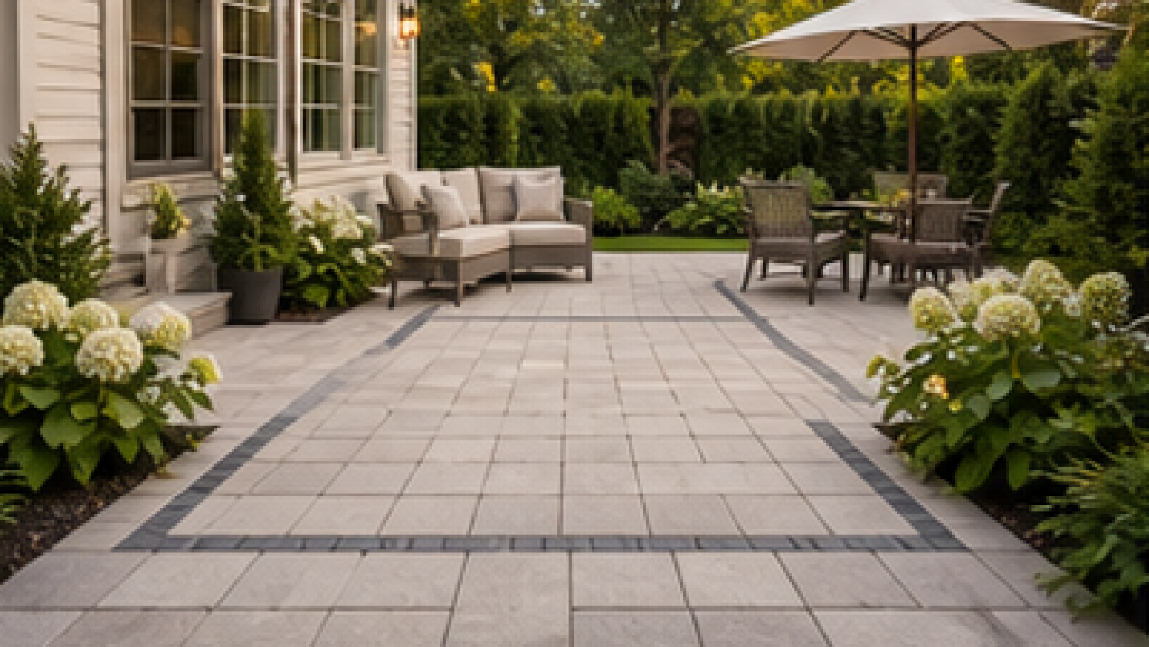 Paver Patio Ideas with light pavers