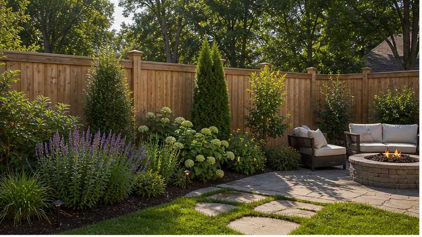 Privacy Fence Landscaping Ideas with in a real yard