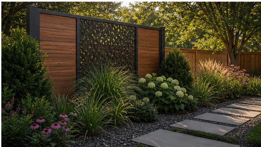 Privacy Fence Landscaping Ideas with privacy screen