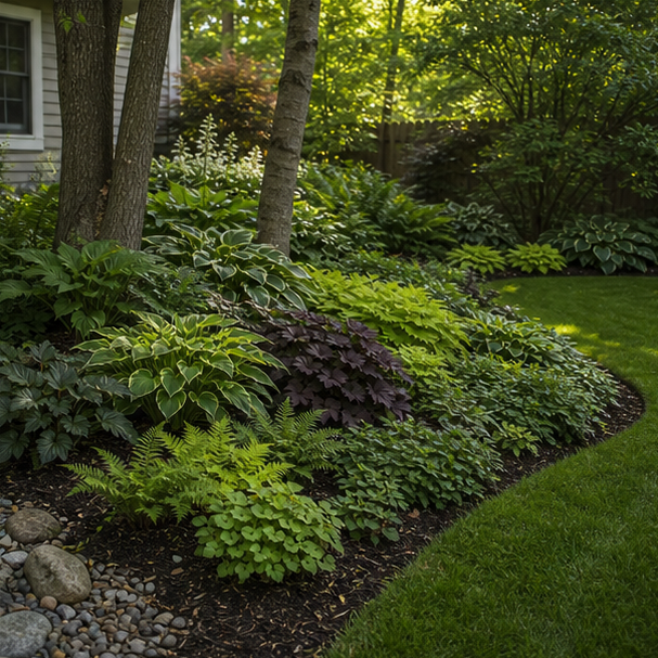 Shade Garden Landscaping Ideas with woodland edge