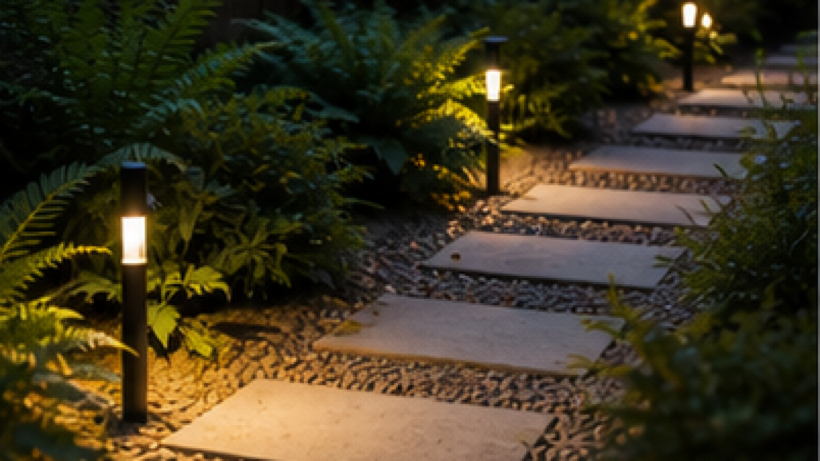 Side Yard Garden Ideas with path lights