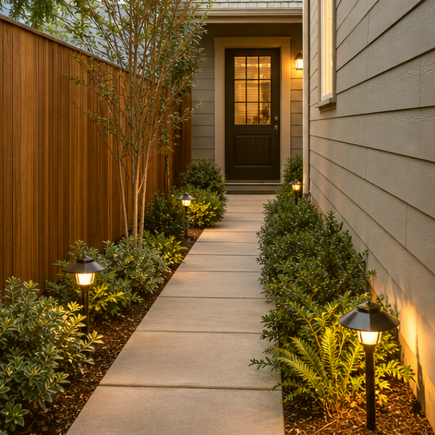 Side Yard Landscaping Ideas lighting idea