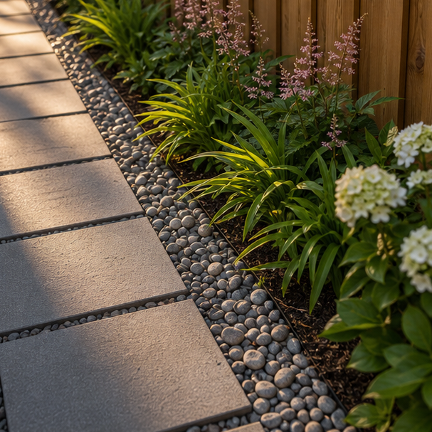 Side Yard Paver Ideas materials and planting