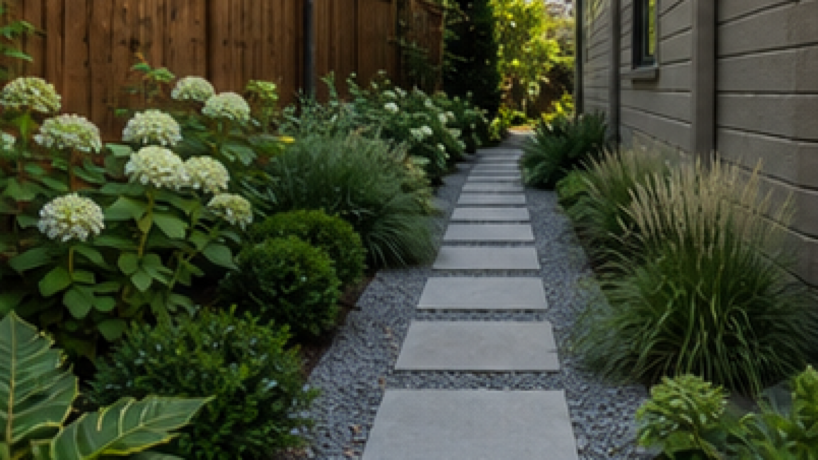 Side Yard Walkway Ideas materials and planting