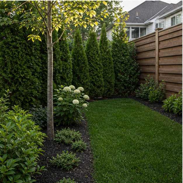 Simple Backyard Landscaping Ideas with privacy edge