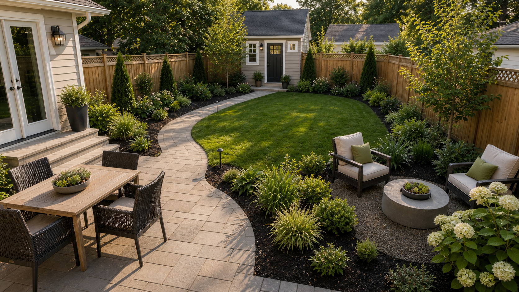 Simple Backyard Landscaping Ideas layout idea