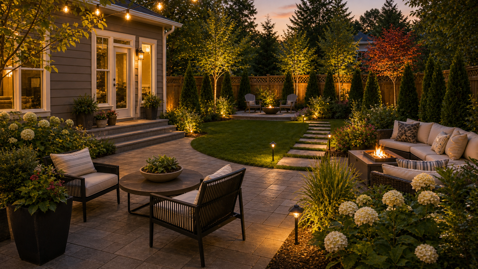 Simple Backyard Landscaping Ideas lighting idea