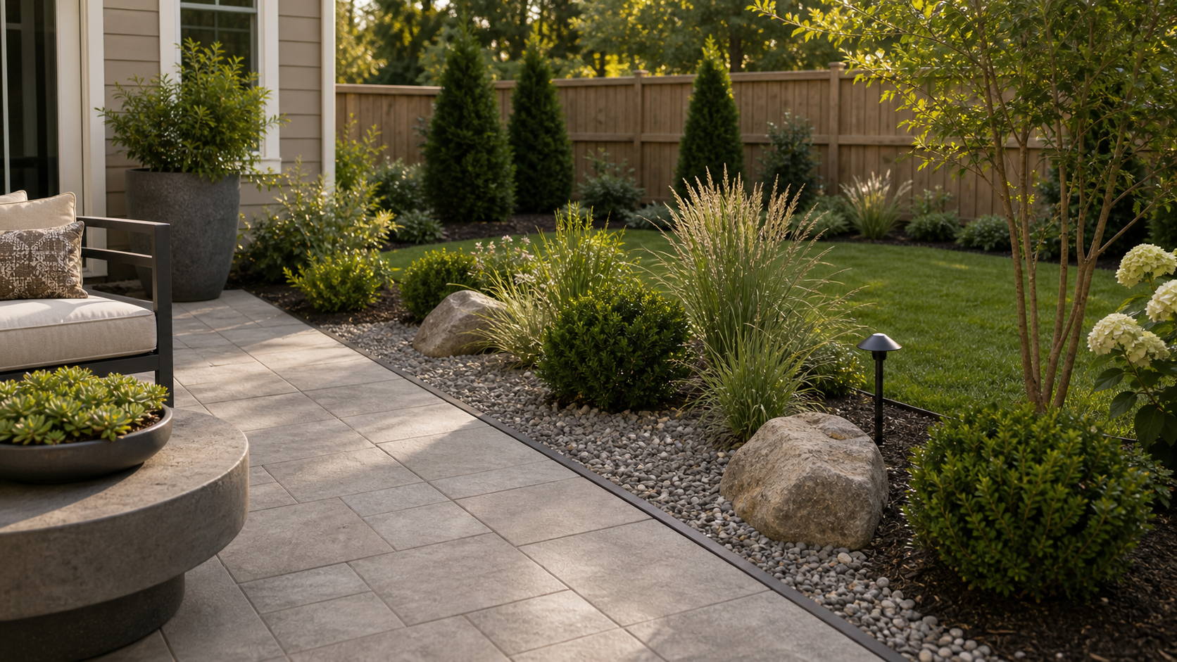 Simple Backyard Landscaping Ideas materials and planting